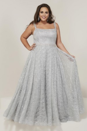 Tiffany Designs 16381 Plus Size Sparkling Lace Prom Dress