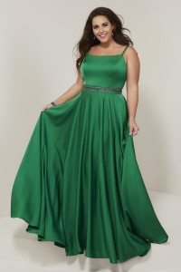 Tiffany Designs 16383 Plus Size Flowing Prom Dress