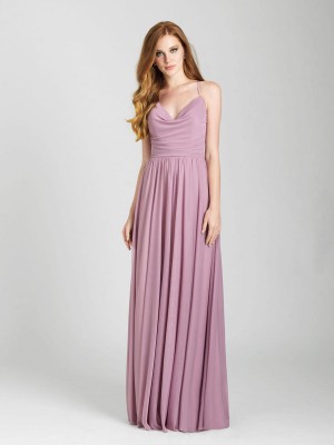 Size 16 Mauve Allure 1653 Draped Neck Bridesmaid Dress
