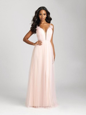Size 10 Light Pink Allure 1660 Dreamy Tulle Bridesmaid Dress