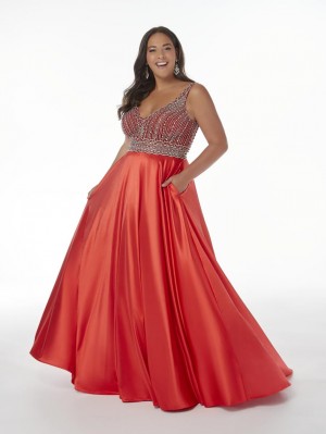 Christina Wu Plus 16961 Beaded A-Line Pocket Gown