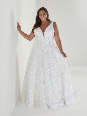 Christina Wu Plus 16963 Velvet Sequin A-Line Gown