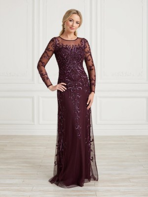 Christina Wu Elegance 17033 Sheer Long Sleeve MOB Gown