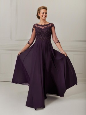 Christina Wu Elegance 17048 Sheer Sleeve Mothers Gown