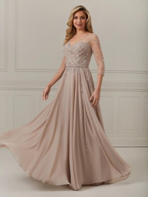 Size 22 Taupe Christina Wu Elegance 17065 Beautiful Mothers Gown