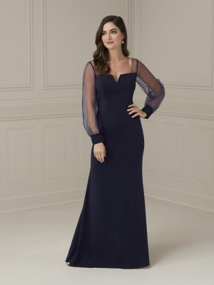 Christina Wu Elegance 17112 Sheer Long Sleeve MOB Gown