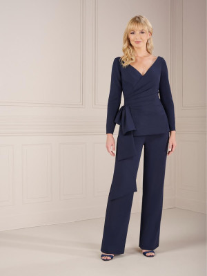 Christina Wu Elegance 17153 Side Draped Pantsuit