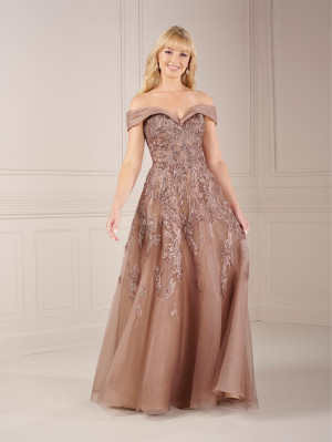 Size 14 Bronze Christina Wu Elegance 17158 Organza A-Line Gown