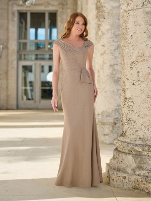 Christina Wu Elegance 17161 Tonal Stone Asymmetric Gown