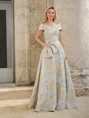 Christina Wu Elegance 17162 Draped A-Line MOB Gown