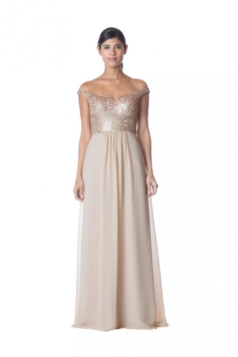 sequin and chiffon bridesmaid dress