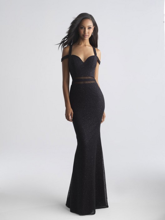black strappy prom dress