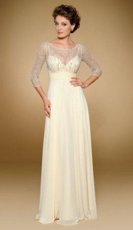 Rina Di Montella 1819 Illusion Sleeve Mother of the Bride Dress