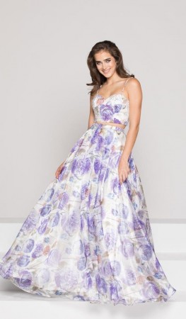 Colors Dress 1826 Floral 2 Piece Prom Gown