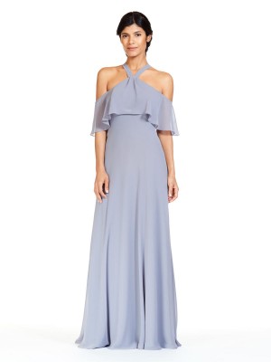 Size 12 Shadow Bari Jay 1829 Off Shoulder Ruffle Bridesmaid Gown