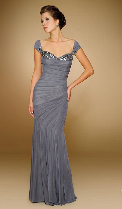 pewter mother of the groom dress