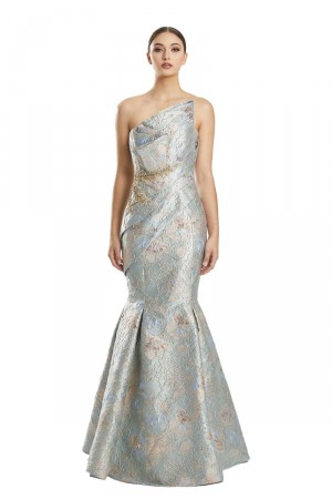 Alexander by Daymor 1865 Asymmetrical Neck Mermaid Gown