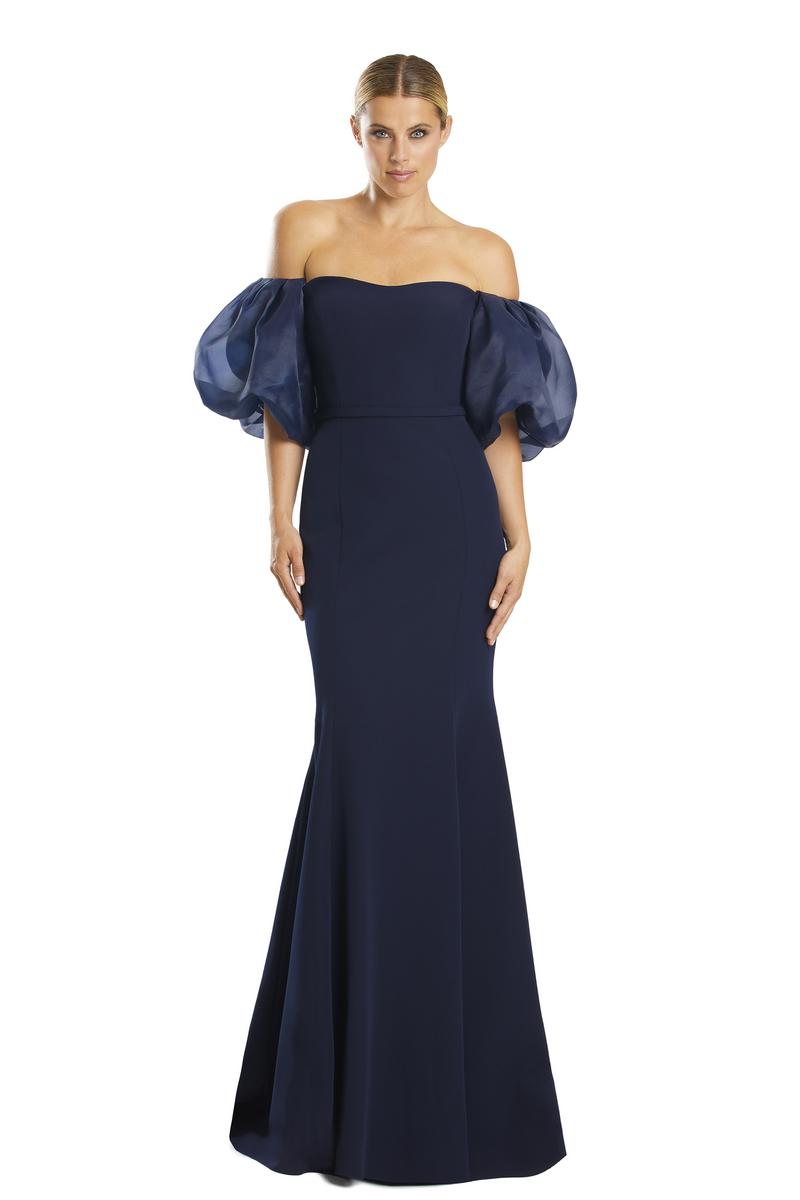 French Novelty: Alexander by Daymor 1870 Puff Sleeve Off Shoulder Gown