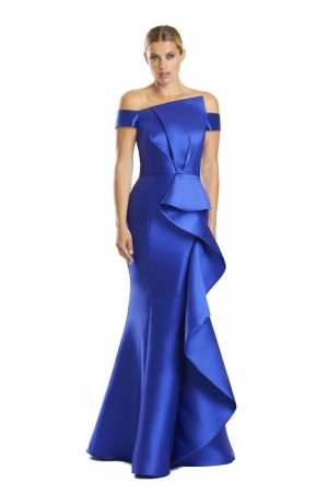 Alexander by Daymor 1873 Gown with Cascading Front Ruffle