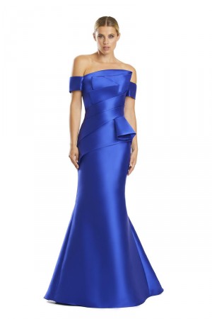 Alexander by Daymor 1878 Asymmetrical Pleated Mothers Gown