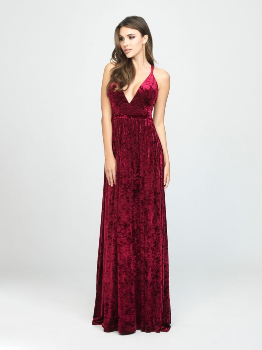 crushed velvet prom dress