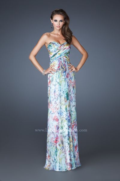 watercolor chiffon dress