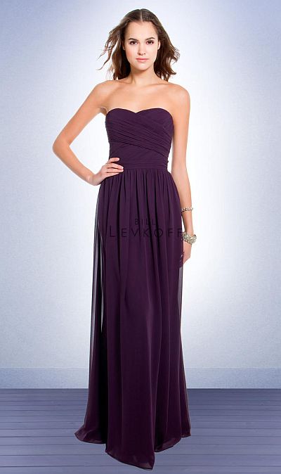 Bill Levkoff Strapless Chiffon Long Bridesmaid Dress 193 French Novelty Bill Levkoff Strapless Chiffon Long Bridesmaid Dress 193