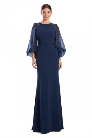 Alexander by Daymor 1956 Sheer Long Sleeve Gown