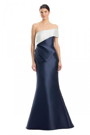 Alexander by Daymor 1966 Asymmetrical Bow Mothers Gown