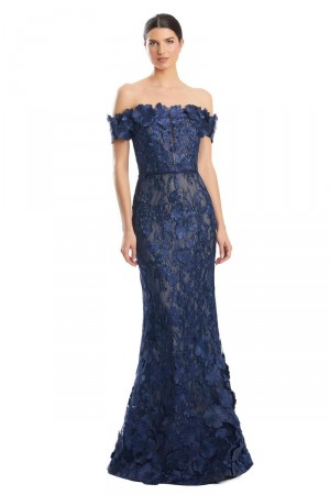 Alexander by Daymor 1971 Lace Off Shoulder Mothers Gown