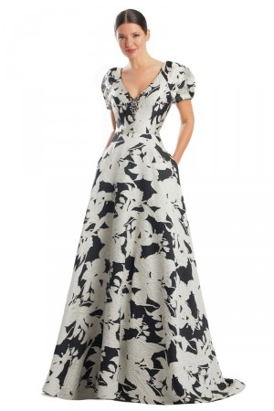 Alexander by Daymor 1987 Puff Sleeve A-Line Mothers Gown