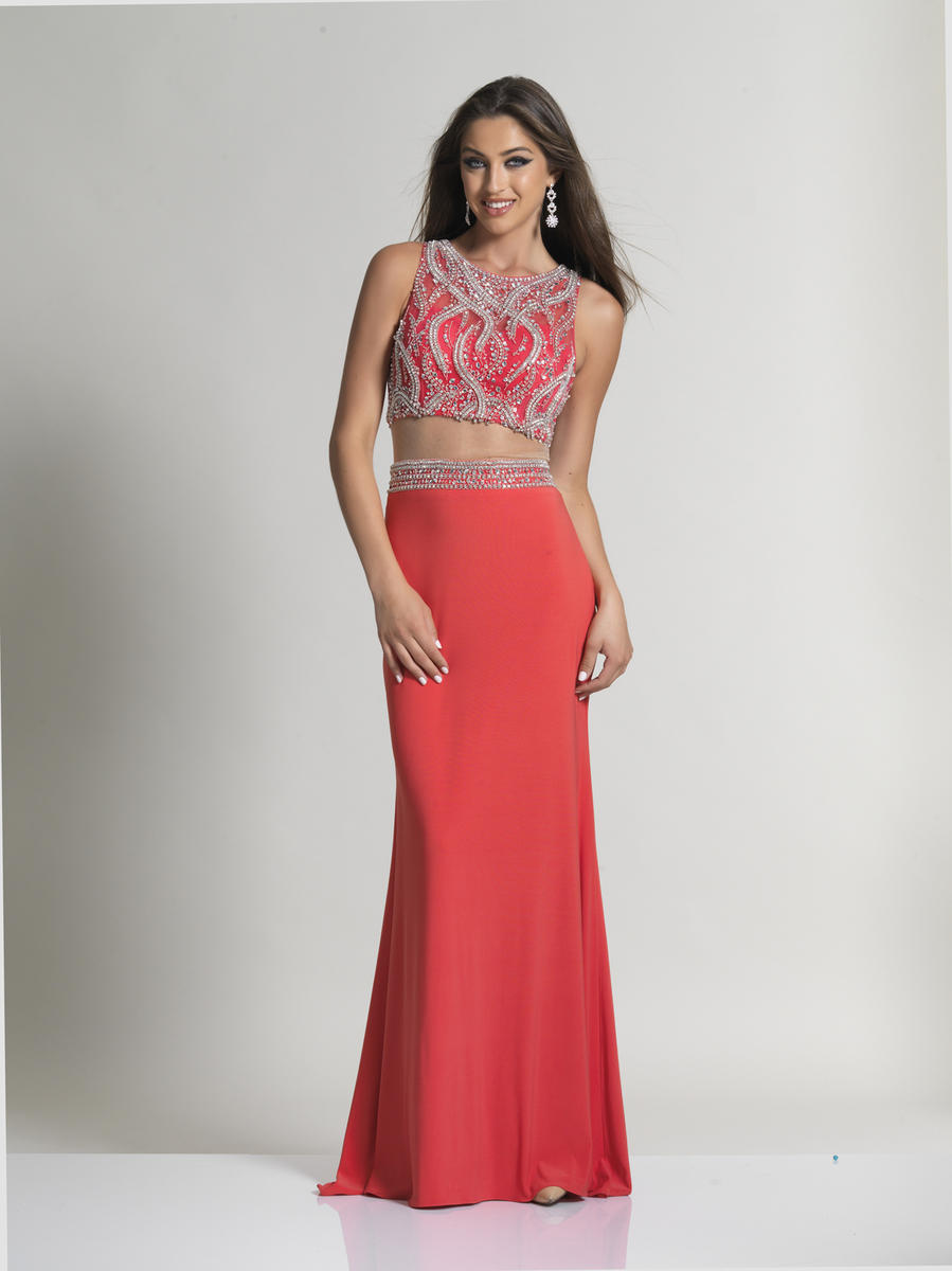 Dave and Johnny 1988 Crop Top 2pc Prom Gown: French Novelty