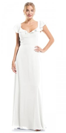 Bill Levkoff AVA 20006 Ruffle Tie Back Bridesmaid Dress