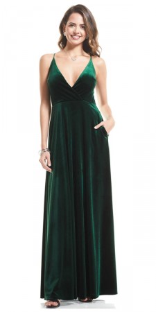 Bill Levkoff HAZEL 20016 Velvet Pocket Bridesmaid Dress