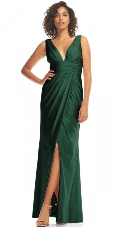 Bill Levkoff MADELYN 20038 Ruched Deep V Bridesmaid Dress