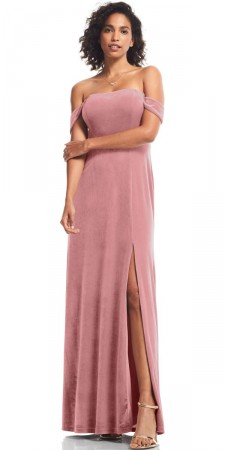 Bill Levkoff REMI 20044 Off Shoulder Velvet Bridesmaid Dress