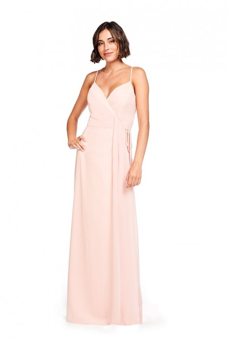 chiffon wrap bridesmaid dress