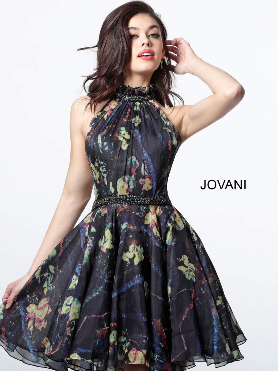 French Novelty: Jovani 2026 Floral Print Short Dress