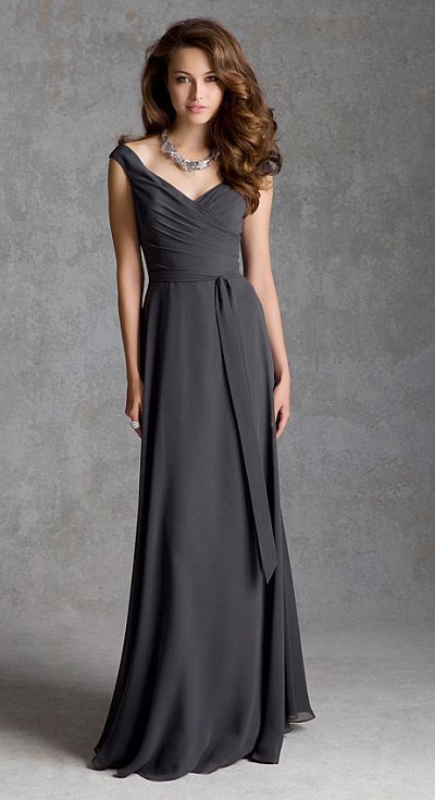 Angelina Faccenda 20424 Off Shoulder Long Bridesmaid Dress: French Novelty
