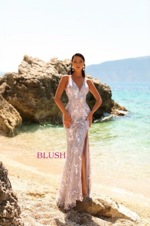 Blush 20504 Beaded Shimmer Prom Dress