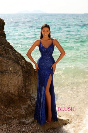 Blush 20524 Sequin Stretch Prom Dress