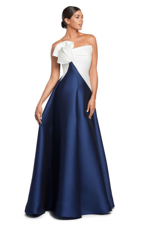 Alexander by Daymor 2068 Bow Neck A-Line Evening Gown