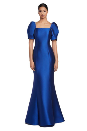 Alexander by Daymor 2069 Puff Sleeve Fit and Flare Gown