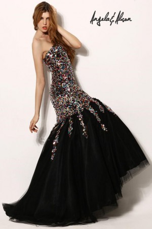 Angela and Alison 21033 Colorful Sequin Mermaid Dress