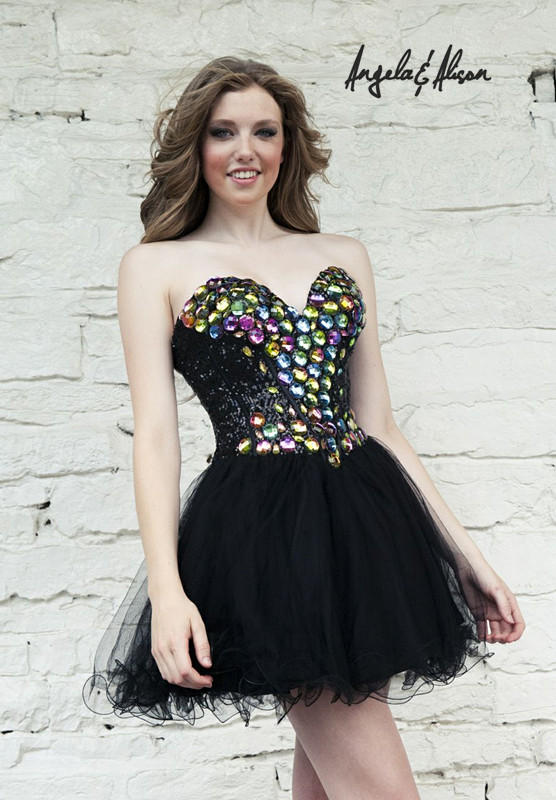 French Novelty: Angela and Alison 21064 Corset Rainbow Short Dress