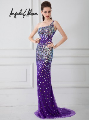 Angela and Alison 21099 One Shoulder Sheath Gown