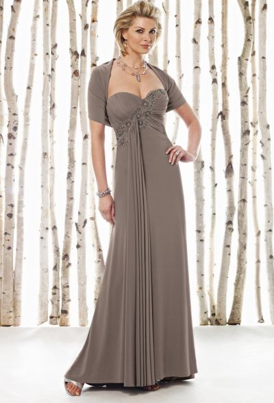 Cameron Blake Draped Mother of the Bride Dress with Shrug 211624 ...