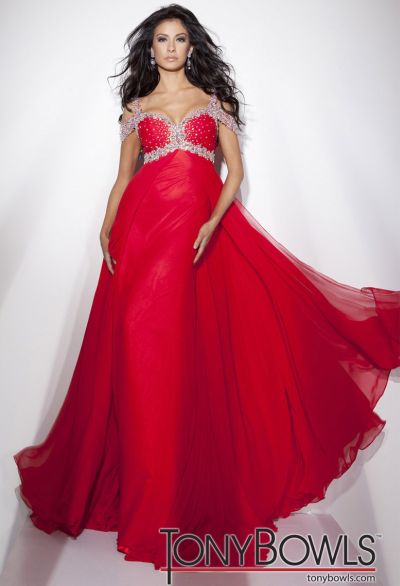 Tony Bowls Red Pageant Dress