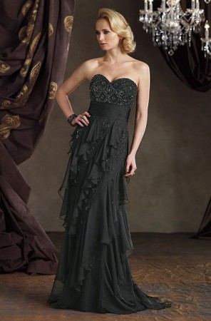 Ivonne D Slim A-Line Chiffon Evening Dress 211D37