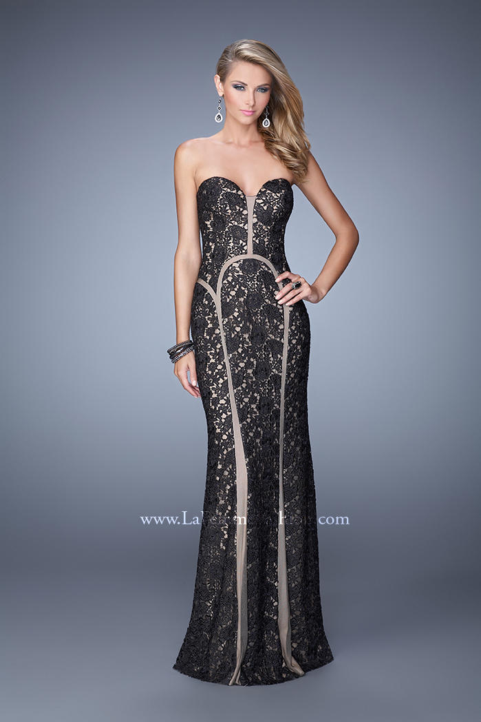 La Femme 21376 Long Lace Prom  Dress  French  Novelty